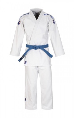 Matsuru judopak semi wedstrijd wit blauwe labels p1002