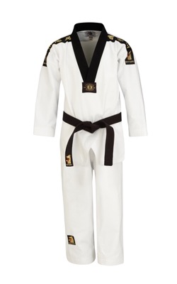 Matsuru taekwondopak v hals zwart p1006