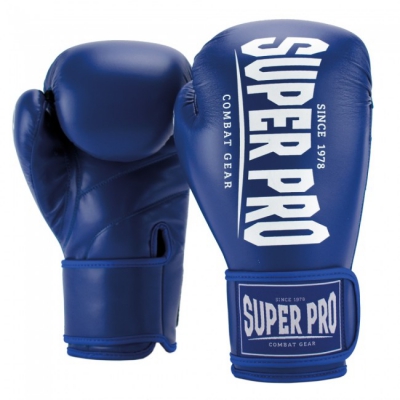 Super pro bokshandschoenen champ blauw wit p1200