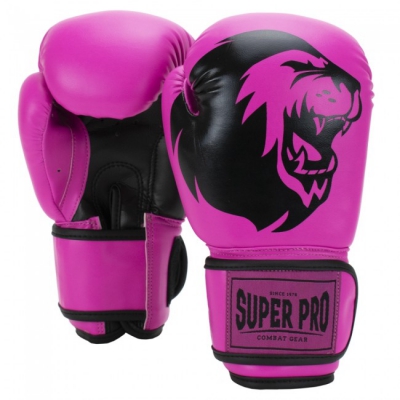 Super pro bokshandschoenen talent roze zwart p1019