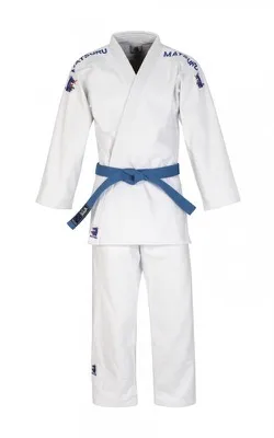 Matsuru judopak semi wedstrijd wit geborduurd blauw p1002