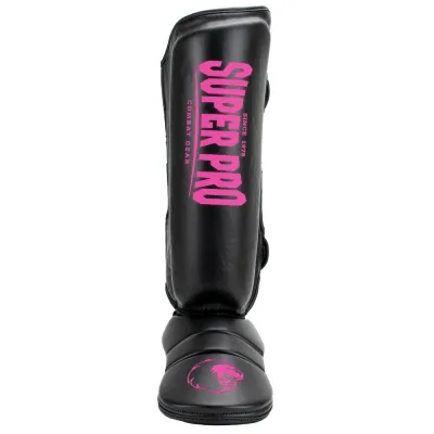 Super pro lederen scheenbeschermer protector roze p1171