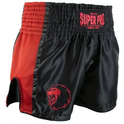 Super pro kickboksshort brave zwart rood p1214