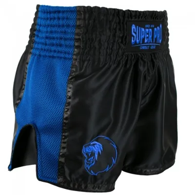 Super pro kickboksshort brave zwart blauw p1215