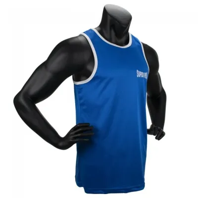 Super pro club bokssinglet blauw wit p1218