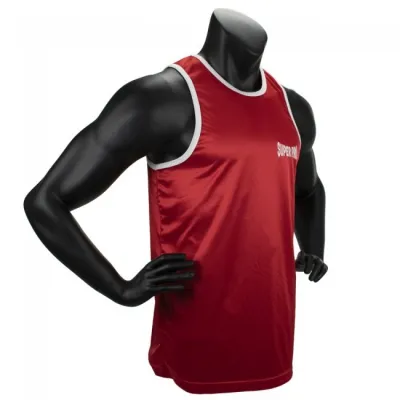 Super pro club bokssinglet rood wit p1219